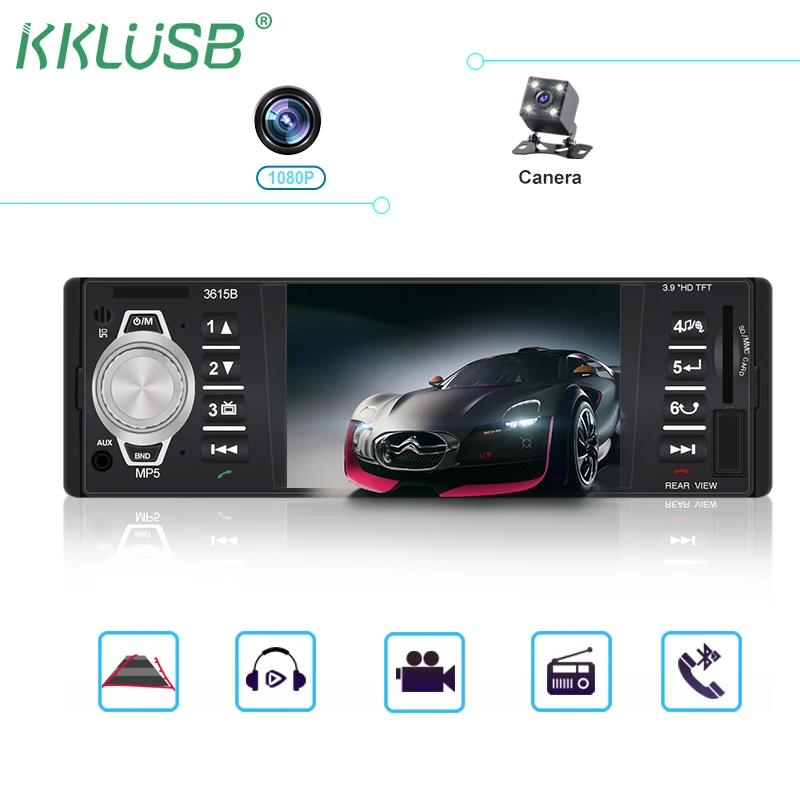 Автомагнитола 1 din стерео Bluetooth FM радио Авто Аудио Поддержка камеры заднего вида