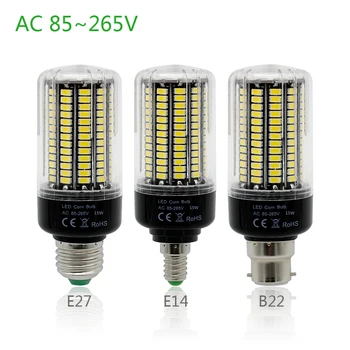 

CE&RoHs 5736 SMD More Bright 5730 5733 LED Corn lamp 3W 5W 7W 9W 12W 15W E27 E14 B22 Bulb Light 85V-265V No Flicker