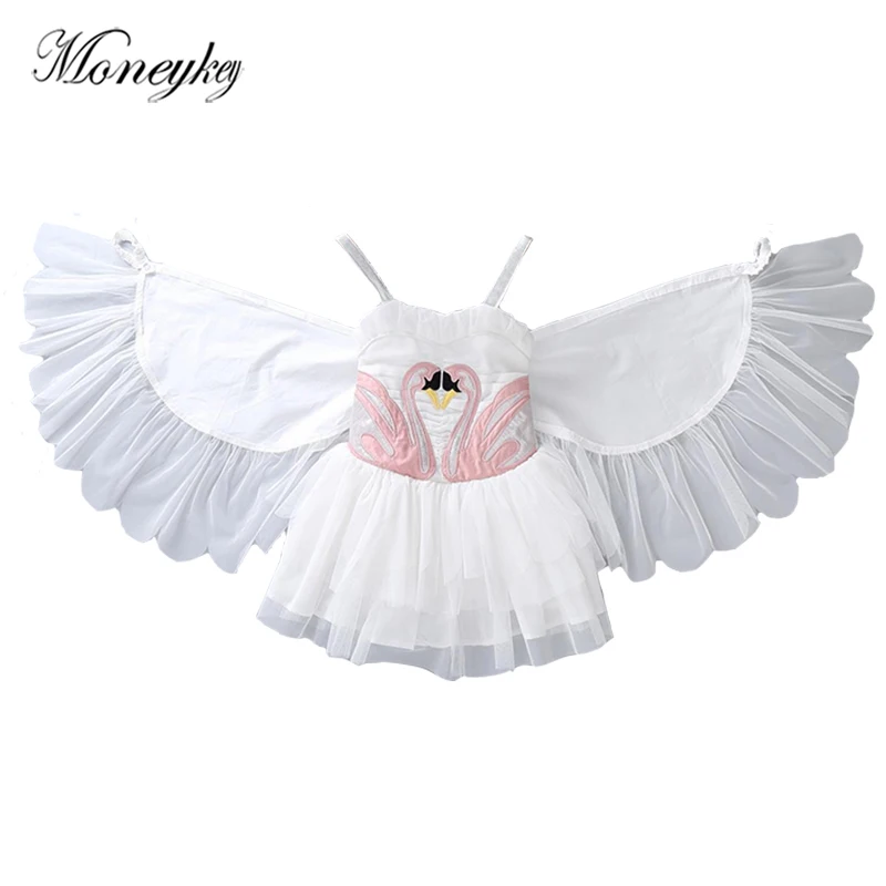 

New Designer Summer Girls Dress Swan Embroidery Princess Dress With Lace Brand Children Dresses For Evening Party Girl Clothes