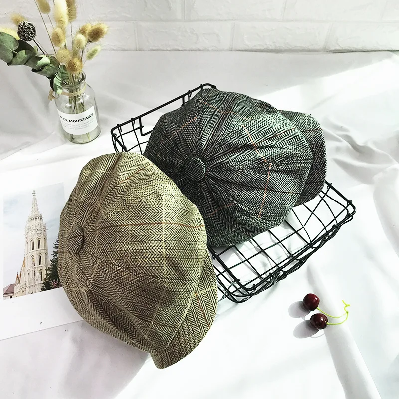 

Flat Cap Wool Vintage Cabbie Hat Ivy Cap Irish Casual Hunting Ear Flap Newsboy Cap