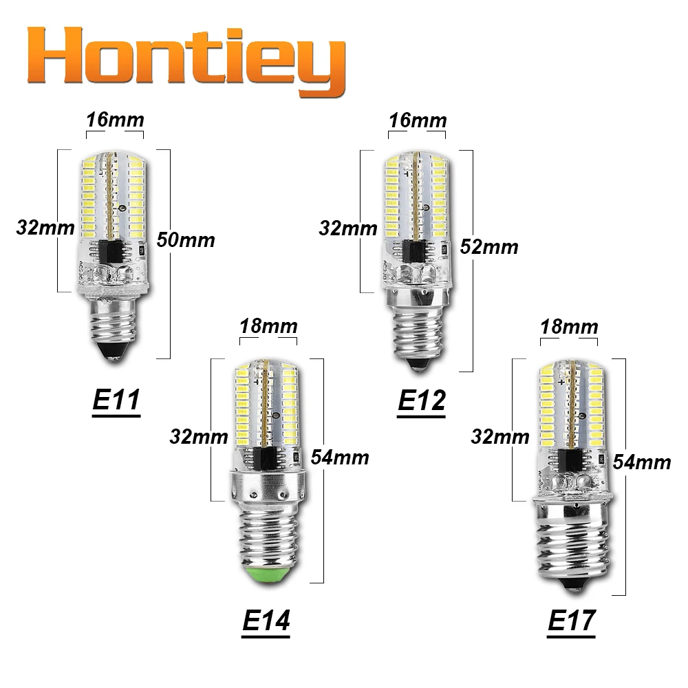 Hontiey кукурузная лампочка с регулируемой яркостью силиконовый светодиодный лампы 80 светодиодный s SMD-3014 G4 G8 G9 E11 E12 E14 E17 BA15D энергосберегающие лампы заменить галогенные лампы
