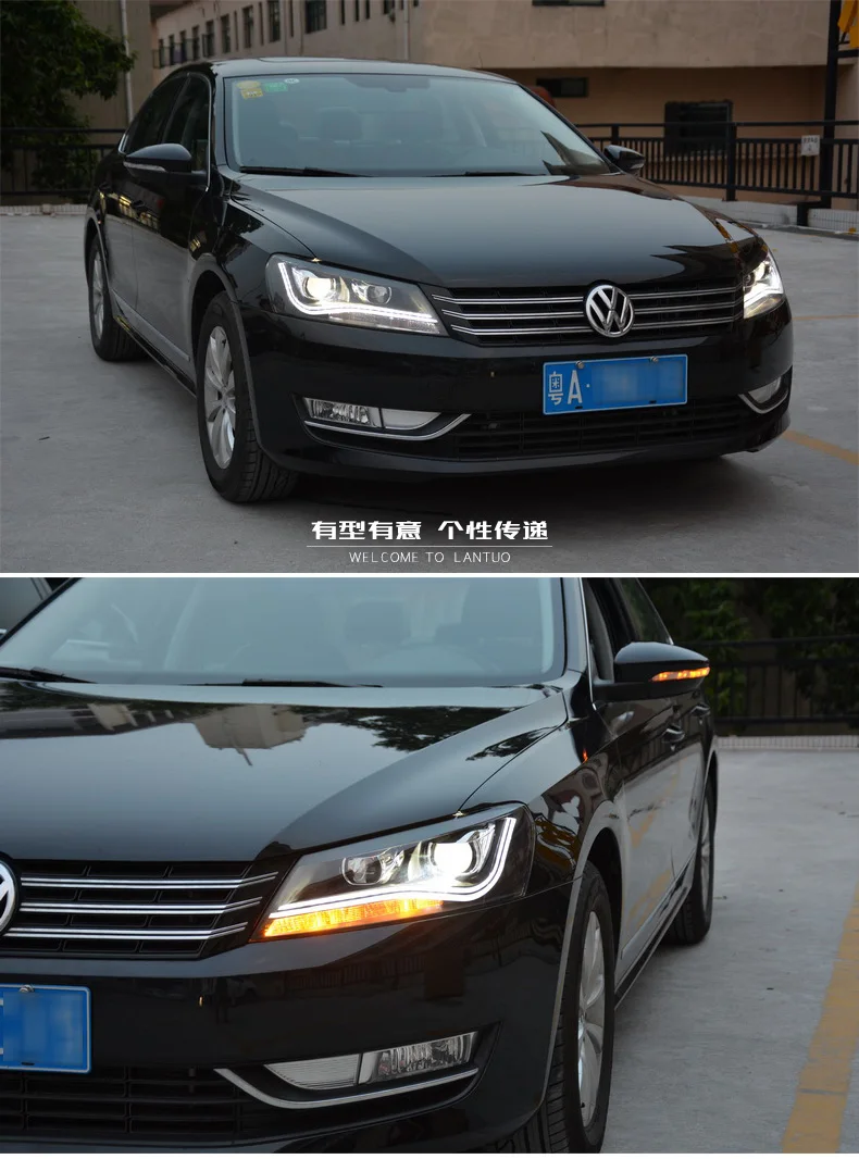 KOWELL автомобильный Стайлинг для VW Passat B7 фары 2011- Америка Passat CC светодиодный фары DRL Биксеноновые линзы Высокий Низкий луч парковка