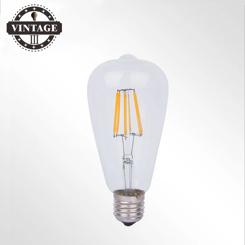 ST64 E27 220V Edison Bulb Dimmable 4W 6W 8W Smart IC Driver No Flicker