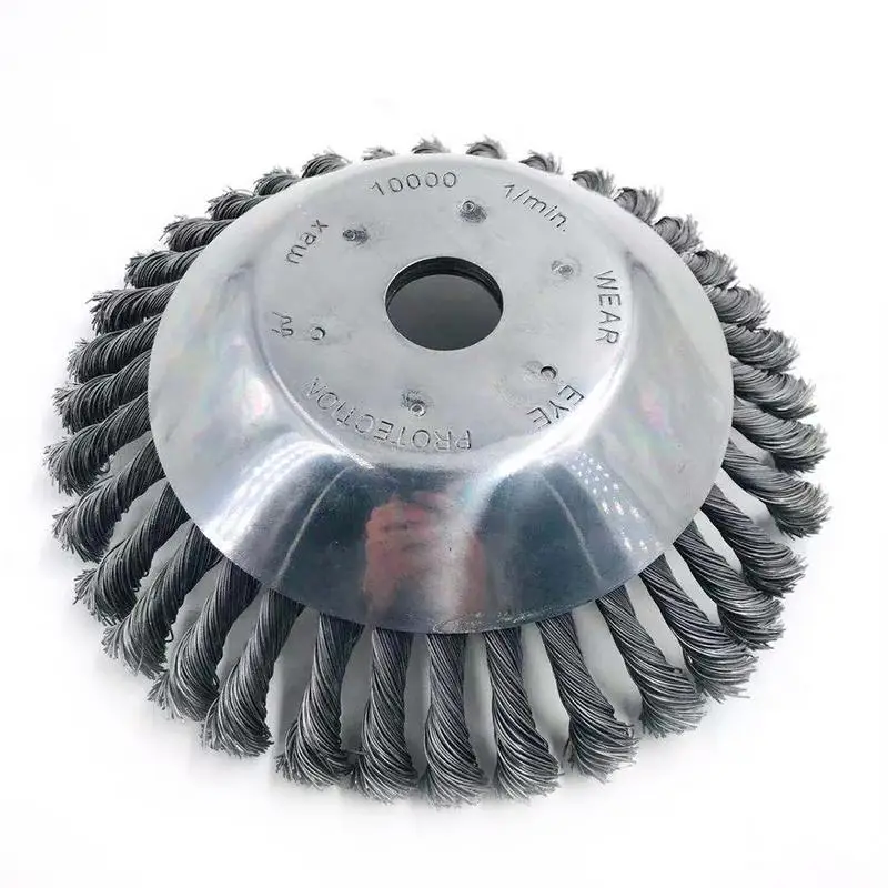 25MM Aperture 8 Inch Steel Wire Weeding Brush Twisted Wire Bowl Type Rotating Wire Wheel garden