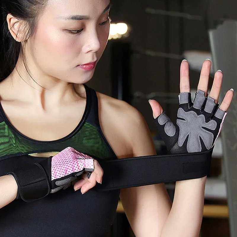 

1 Pair Women Men Training Gym Gloves Body Building Sport Fitness Gloves Exercise Weight Lifting Workout Gloves