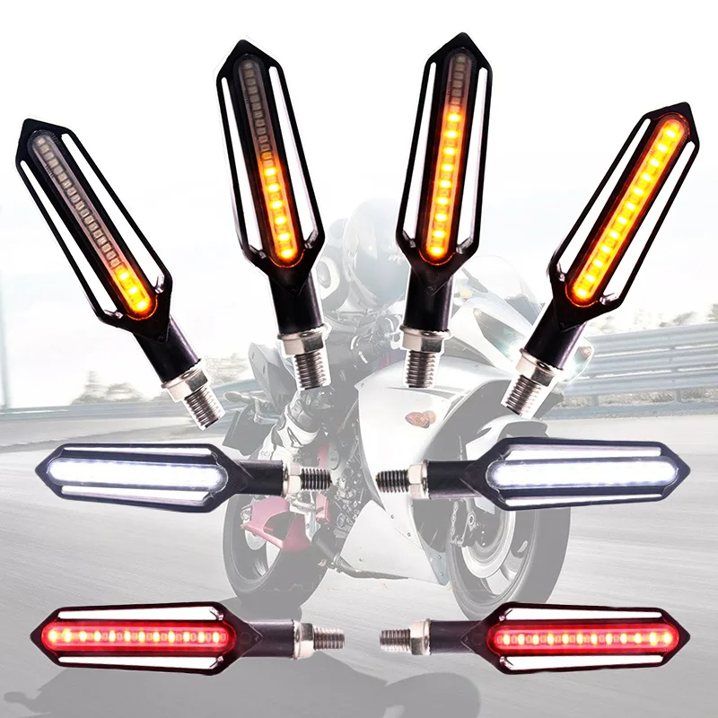 

4pcs Motorcycles 24LED Dual Color Turn Signal Light Front+Rear Running Light