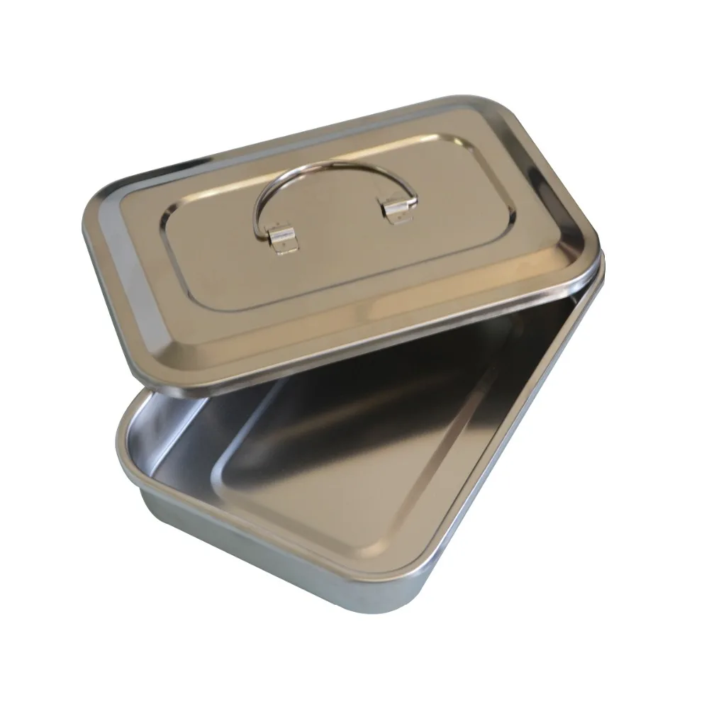 1Pc Stainless steel ware disinfection tray cassette cover plates 9 inch surgical dental box medical health care supplies