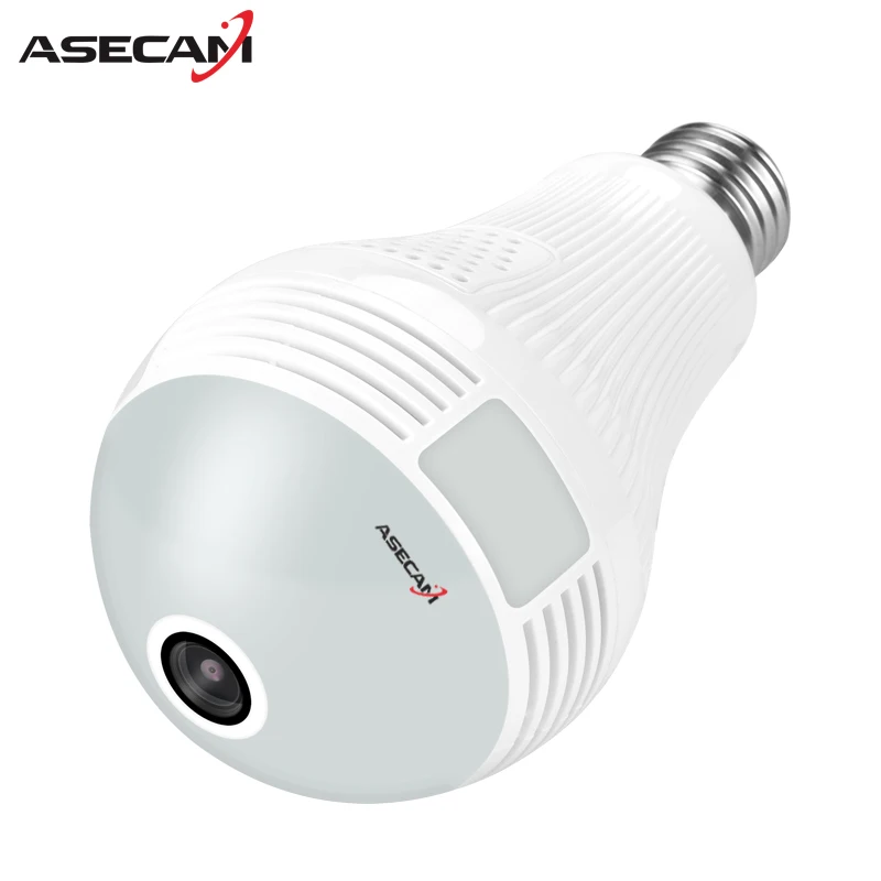 

Bulb Wifi camera Support remote viewing on mobile devicesfor iPhone/Android supported Lens: 360VR Recordingwith micro sd