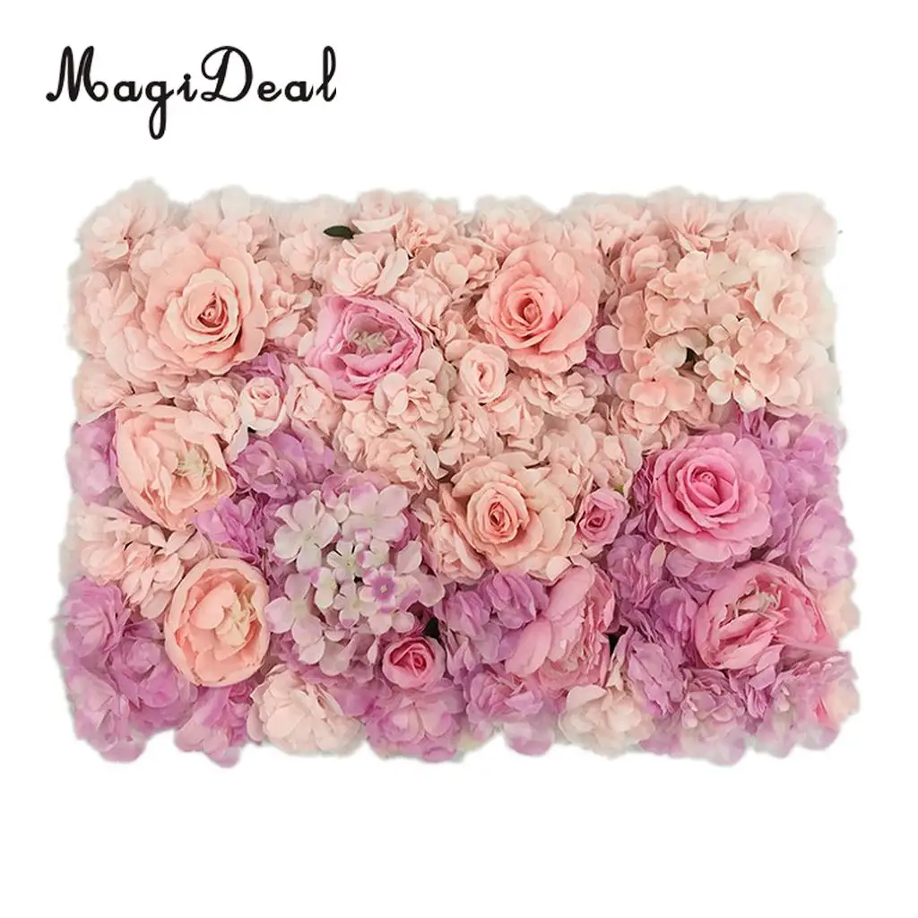 Artificial Flower Roses Wall Panel Wedding Stage Backdrop Home Shop Window Decorative Forals 7 Colors Pick