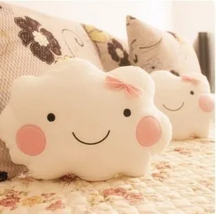

Kawaii Smiley Face Bow Cloud Pillow Stuffed Back Cushion Seat Cushion Plush Toy