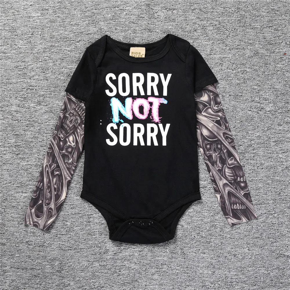 Baby Rompers Tattoo Sleeves Rock Baby Boy Romper Christmas Infant Girls Jumpsuit Long Sleeves Baby Print Clothes Cute Jumpsuit Baby Bodysuits are cool