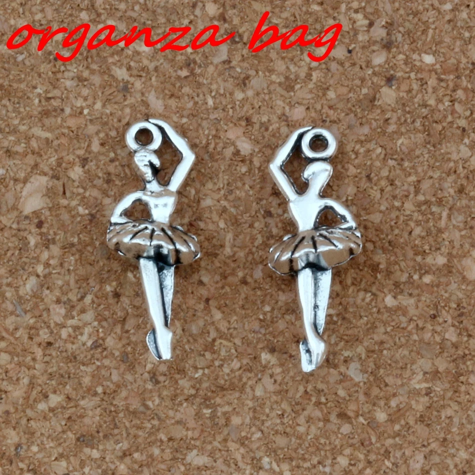 

20pcs Ballet girls Charms Pendants Antique silver Fashion Jewelry DIY Fit Bracelets Necklace Earrings 9.5x26.9mm A-348
