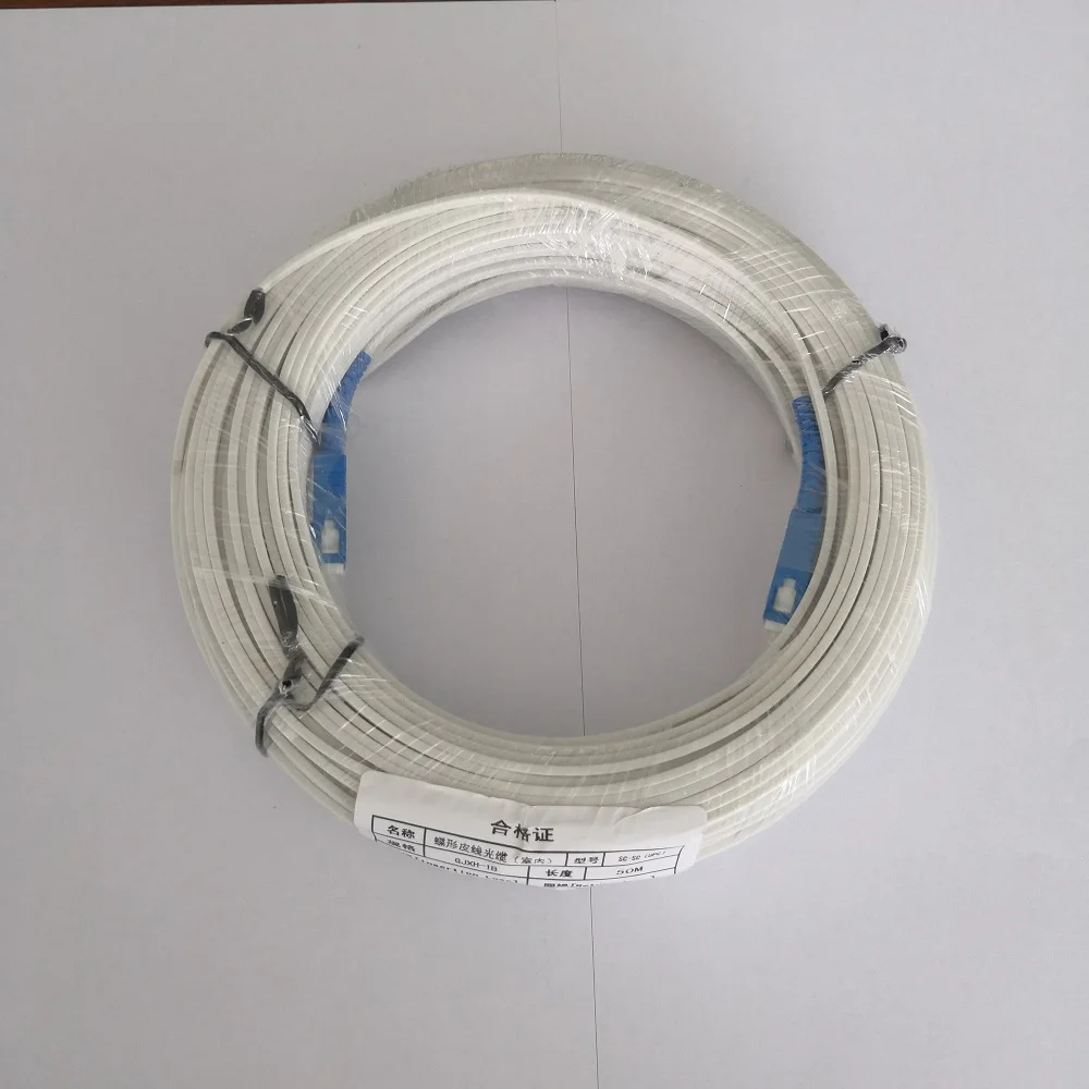 FTTH Drop Cable Fiber Optic Patch Cord SC to SC Simplex Singlemode SC-SC 50 Meters SM Fiber Optic Jumper (1)