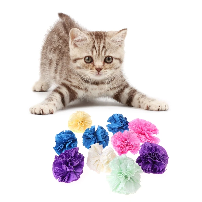 

5pcs Cat Toys Colorful Paper Ball Dogs Puppy Kitten Chew Bite Interactive Funny for cat toy