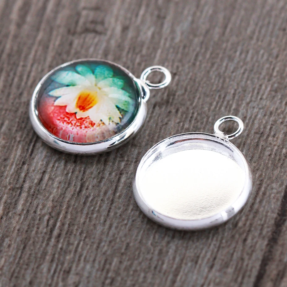 Основа для кабошона с серебряным покрытием 20 шт./лот 12 мм|cabochon base|cameo settingsbase cabochon |