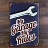 My Garage My Rules Vintage Tin Sign