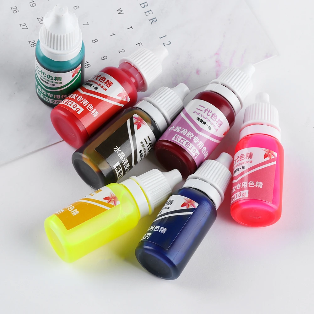 

2019 New 10g Liquid Color UV Resin Coloring Dye Pigment Slime Crystal Mud Dyeing Water Oil Dual Use Pigment DIY Craft