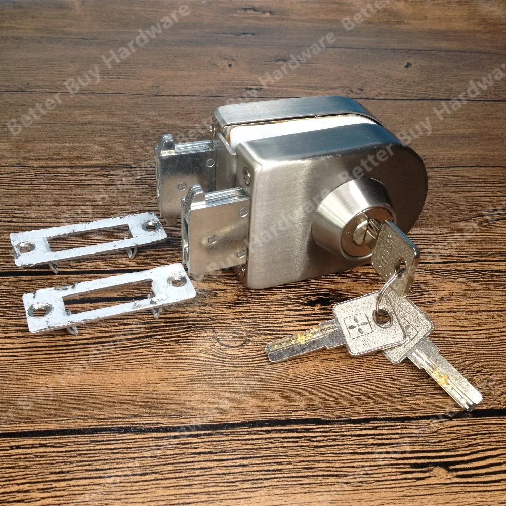 Entry gate 10 12mm Glass Swing Push Sliding Door Lock with Keysin