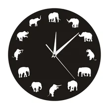 Настенные часы со слоном, животным, животным, дикой природой, домашний декор, часы со слоном, минималистичный дизайн, настенные часы, часы со слонами, подарок