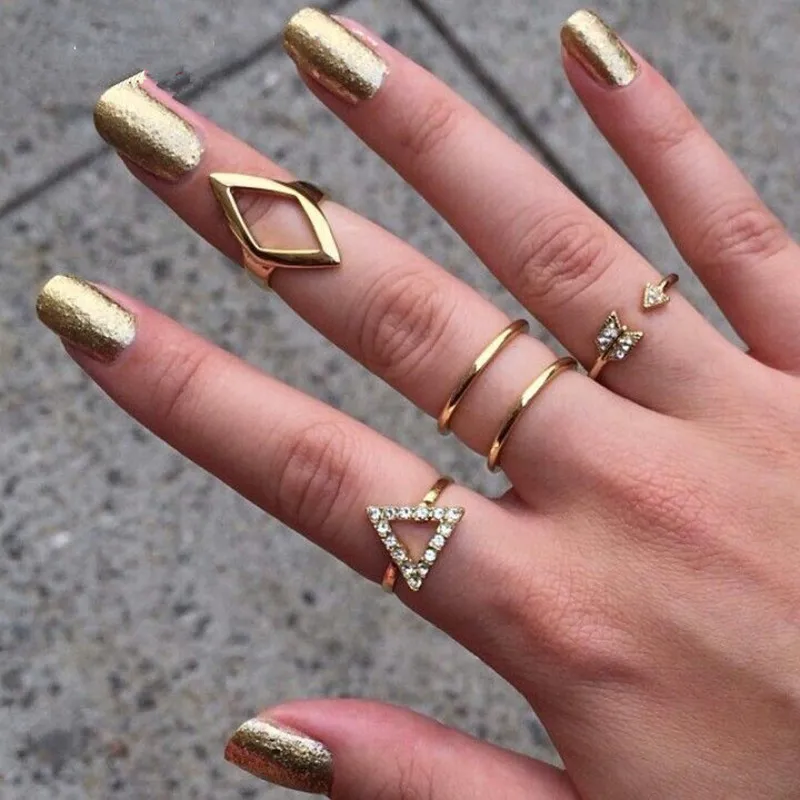 5pcsset new bohemian simple ring set turkish retro finger rings vintage boho ring set for women gold knuckle midi rings - Simple Wedding Ring Sets 5pcsset new bohemian simple ring set turkish retro finger rings vintage boho ring set for women gold knuckle midi rings - Simple Wedding Ring Sets