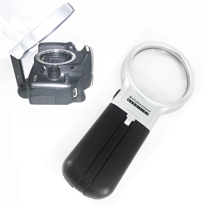 3x Magnifying Glass with LEDs Foldable for Photography Camera Focus Split Screen CCD CMOS Lens