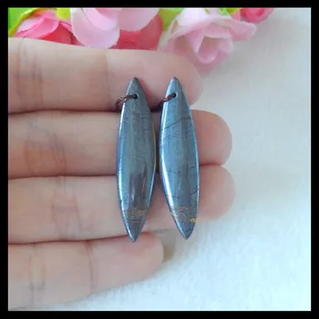 

Natural Iron Tiger Eye Semi-precious stones, Jewelry accessories Earrings Beads,38x9x4mm,5.3g