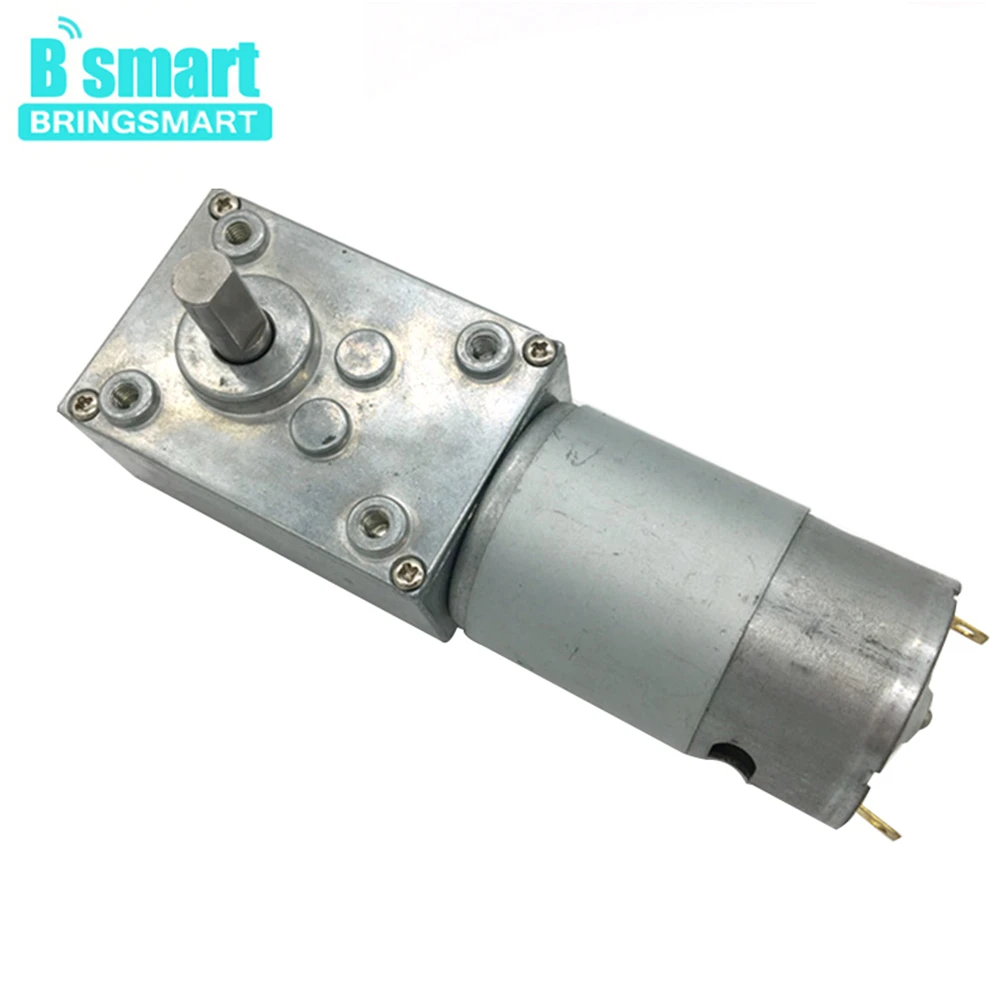 

Bringsmart Self-lock Mini Reduction Gearbox A58SW-555 Worm Gear Motor 24V DC Motor 12V High Torque 5-70kg.cm for DIY Robot
