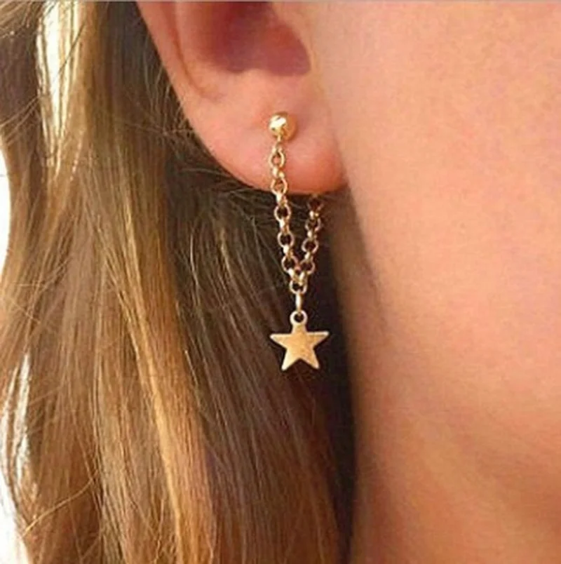 

Japan, South Korea, Europe and The United States Fashion Personality Women's Simple Five-pointed Star Earrings