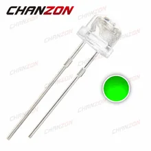 100 шт. 5 мм соломенная шляпа зеленые прозрачные линзы светодиодный диодный светильник 5 мм Ультра яркий широкоугольный светодиодный светильник излучающая Диодная лампа через отверстие