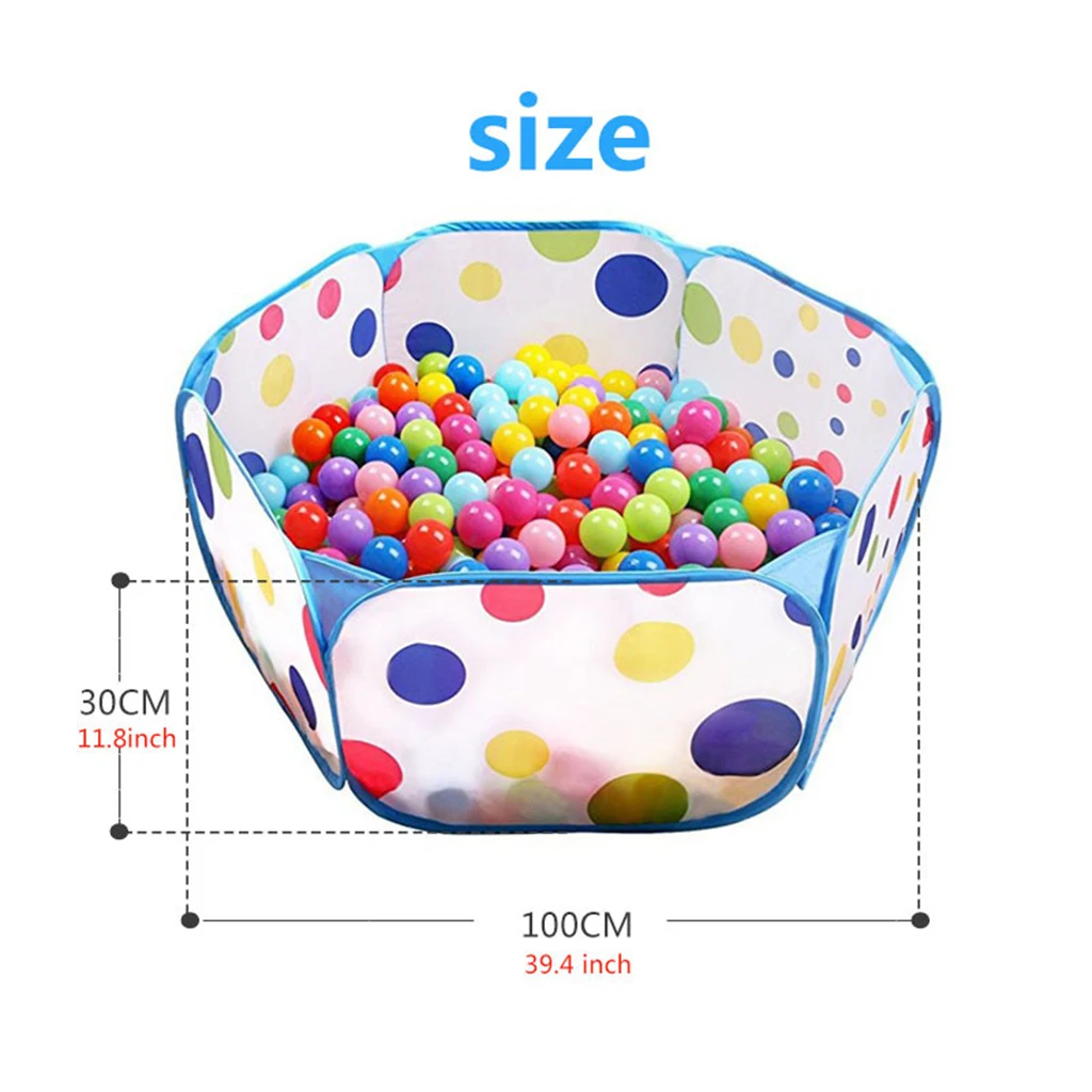 Colorful Dots Hexagon Pop Up Ball Pit Ocean Ball Pit Toy Indoor Outdoor Play Tent Ball Pool Toy for Kids Toddlers Girls Boys 