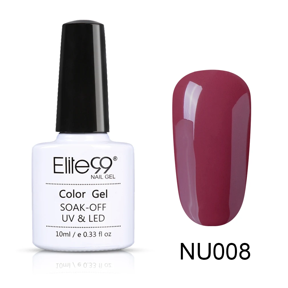 Elite99 10 мл телесный цвет Гель-лак дизайн ногтей маникюр замочить от полу Perment эмаль УФ-гель для ногтей лак - Цвет: NU008