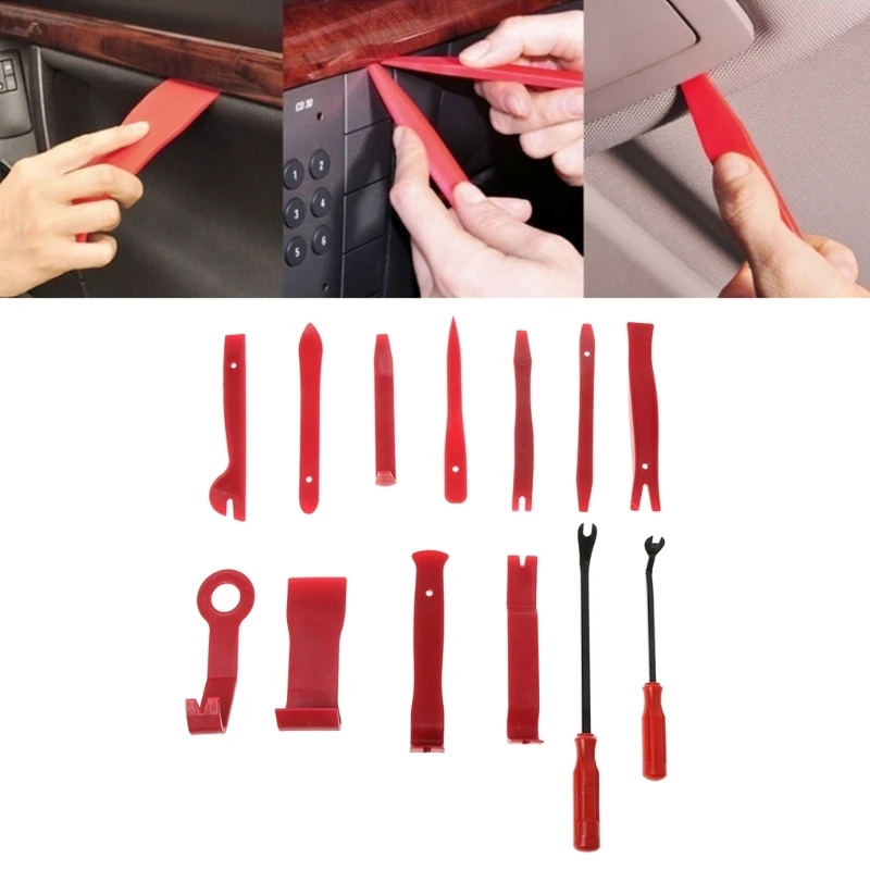 

QILEJVS 13Pcs Universal Trim Removal Tool Car Door Panel Trim Dashboard Clips Pliers Car-Styling