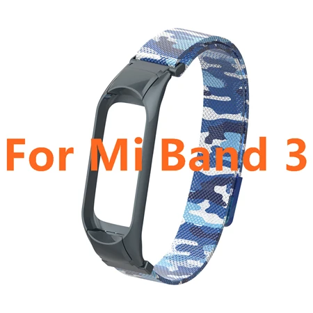 Металлический браслет mi lanese Loop для Xiaomi mi Band 4 Srtap mi Band 4 магнитный браслет из нержавеющей стали mi Band 3 ремешок для mi Band 3 полосы - Цвет: Camouflage Blue