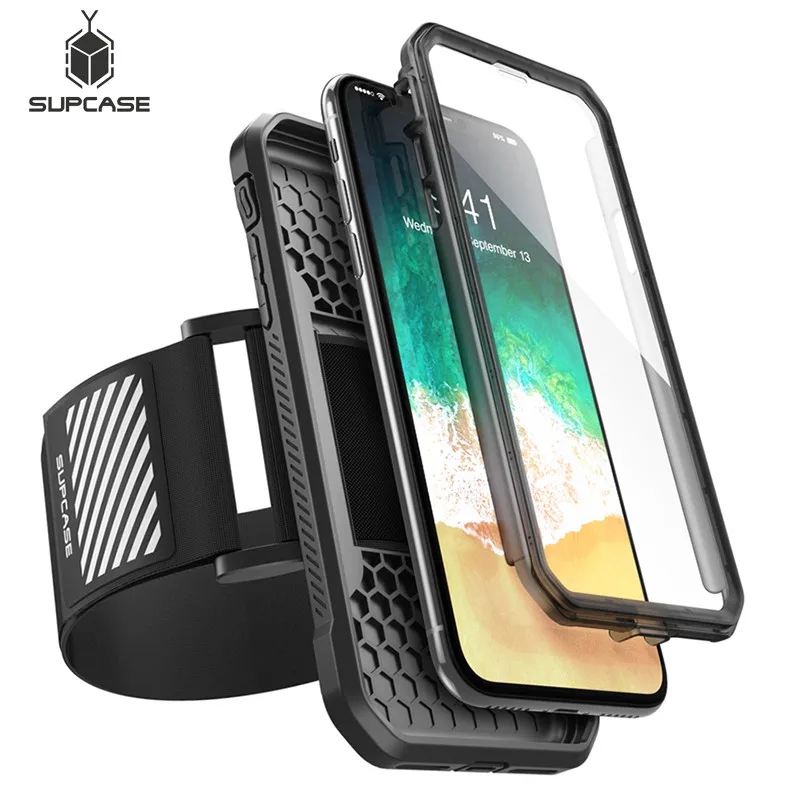 Для iPhone XS X нарукавная повязка SUPCASE легкая подгонка нарукавный чехол для занятий спортом и бега со встроенным протектором экрана для iPhone X XS 5,8 дюймов