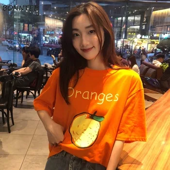 

T-shirts Women Summer Korean Style Outwear Letter Printed Tee Womens Kawaii School Loose Tops Short Sleeve T-shirt Chic Clothing
