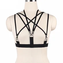 Крест-накрест клетка бюстгальтер уплотнительное кольцо Эластичный лямочный пояс фетиш одежда бондаж белье бикини из жгутов подвязки из полиэстера боди O0085