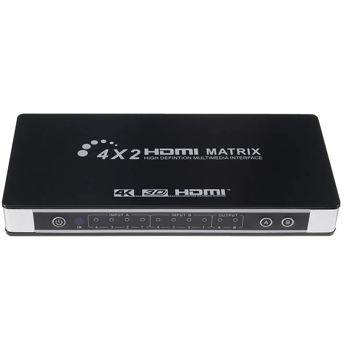 

HD HIFI 4 x 2 HDMI Matrix 4 input 2 Output HDMI 1.4 ARC Audio Separation Switch Splitter SPDIF 2K 3D With Cables Plug