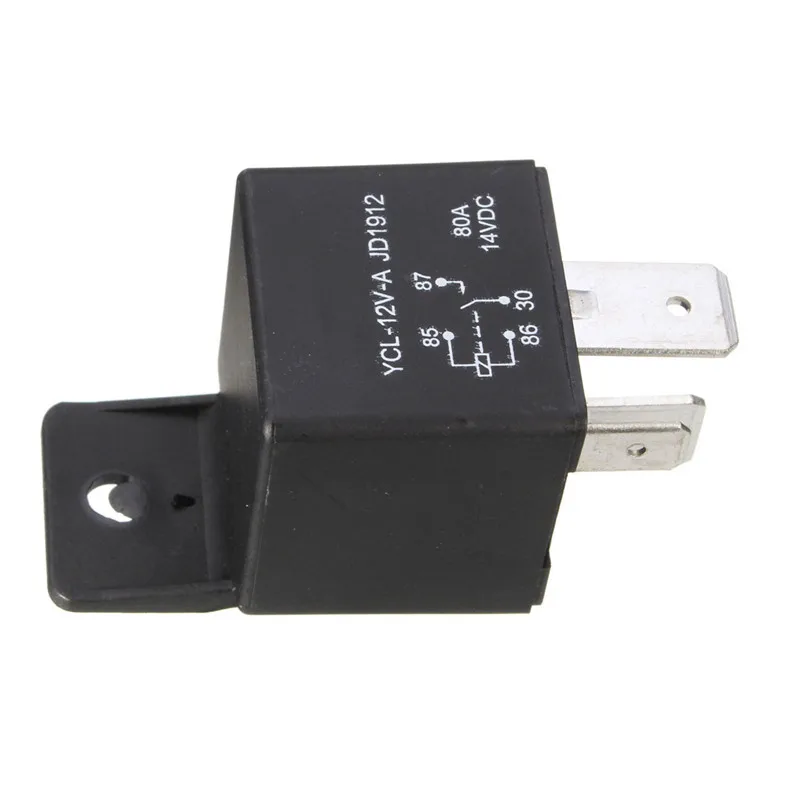 Black Car Truck Auto Automotive 12V 80A 80 AMP Heavy Duty 4 Pin 4P