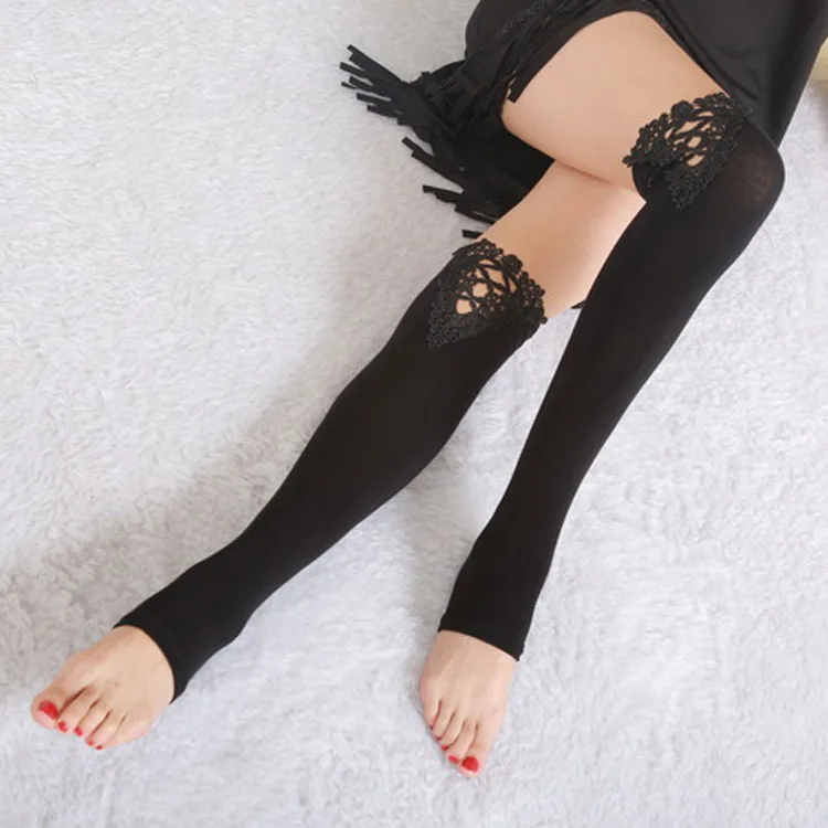 

Botas Mujer South Korean - Style Foot Stockinglady Has Perforated Theknee-length Sock Embroidered Leg Stitch Factory Wholesale