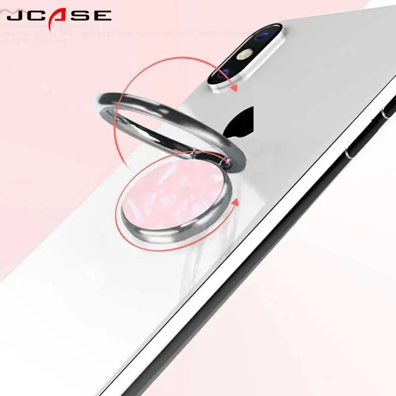 Jcase الجولة المعادن قذيفة البنصر الذكي حامل الهاتف المحمول حامل حامل ل فون huawei جميع الهاتف الذكي ملصقا