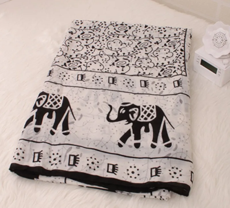 DOUBLA 2017 Fashion Womens Cute Elephants Printed Double Sided Spring Scarves Ladies Girls Cotton Shawl Ethnic Style Wraps 8 DOUBLA 2017 Fashion Womens Cute Elephants Printed Double Sided Spring Scarves Ladies Girls Cotton Shawl Ethnic Style Wraps 8