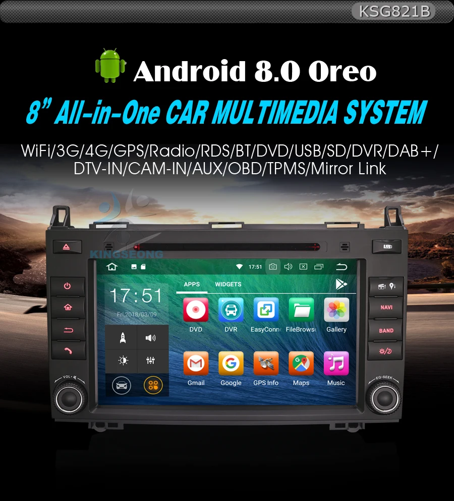 8 "Android 8,0 Авторадио DAB + автомобильное радио Bluetooth Wi-Fi 4 г gps RDS BT SD USB CD БД Mercedes Benz Vito Viano Cat Nav