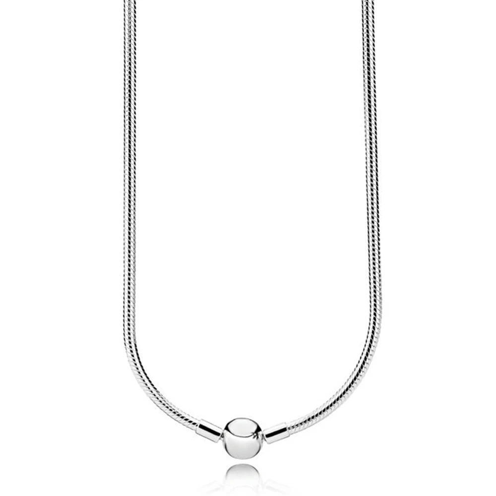 

NEW 2018 NEW 100% 925 Sterling Silver Charm Necklace Elegant Temperament Fit DIY Bead Chain Suitable Girl Gift Jewelry