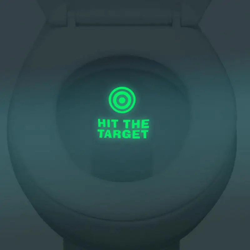 HIT THE TARGET Toilet Stickers Glow in the Dark Luminous DIY Waterproof Toilet Seat Stickers Reminder WC Decor