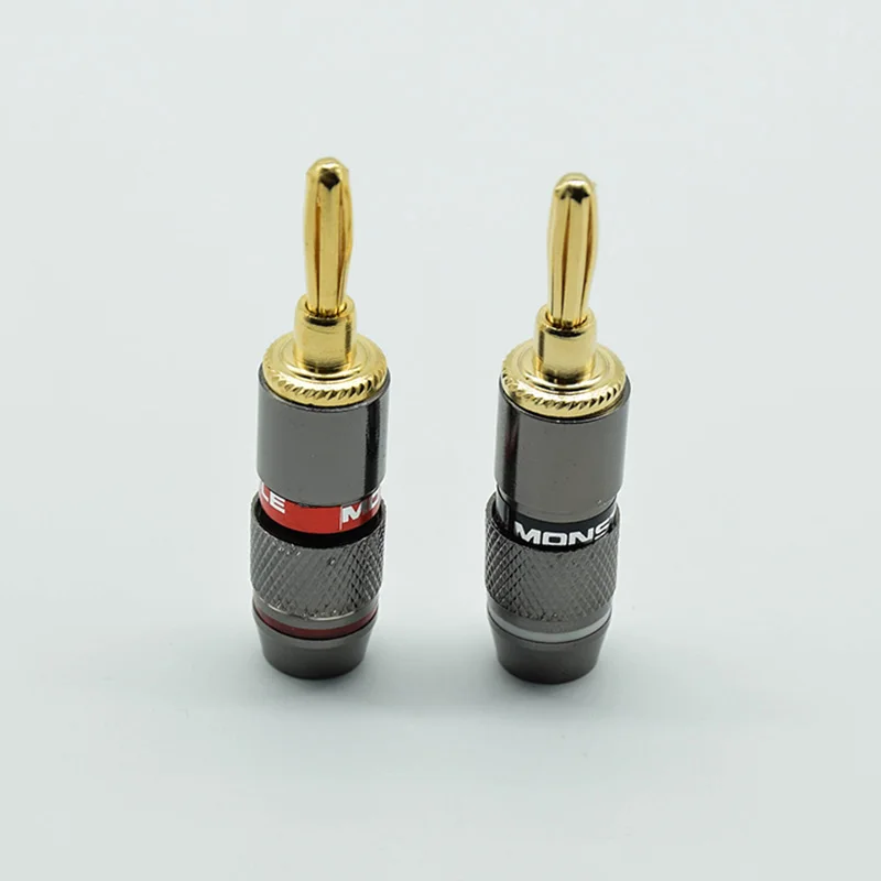 2 Pcs/1 Paio Di Rosso Nero 24 K Oro Placcato Di Rame Puro In Lega Di Zinco Mostro Connettore A Spina A Banana Audio Speaker Potenza Di Spine Del Conne