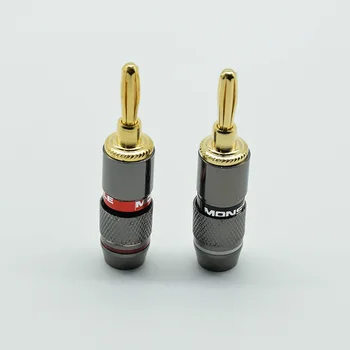 

2PCS/1pair red black 24K Gold Plated Pure Copper Zinc Alloy Monster Banana Plug Connector Audio Power Speaker Plugs Connector