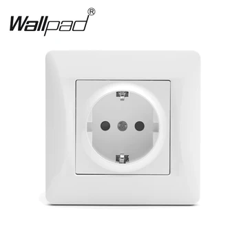 

EU Socket Wallpad White High Quality Plastic Panel 110-250V EU Standard Socket Shuko Power Supply Electrical Socket with Claws