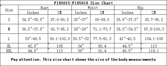 F185015-F185018 Size Chart