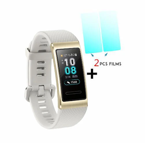 Смарт-браслет huawei Band 3/3 Pro, 0,95 дюймов, трекер для плавания, водонепроницаемый, Bluetooth, фитнес-трекер, сенсорный экран - Цвет: Pro gold x film