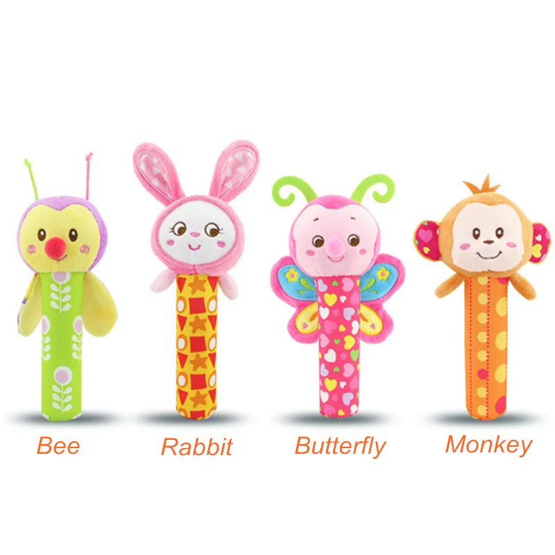Hochet A Main En Forme D Animal De Dessin Anime Pour Bebe De 0 A 12 Mois Jouet Mobile En Peluche Mignon De Reduction Aliexpress